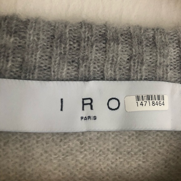 IRO Wool Alpaca Blend Valya Oversized Gray Ombre Pronounced Shoulder Sweater - Picture 6 of 10